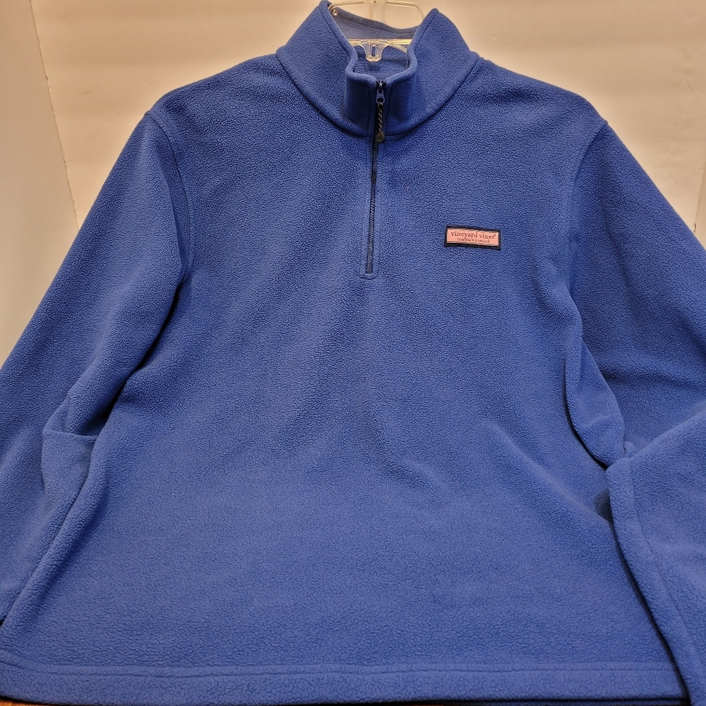 Vineyard Vines Blue‎ 1/4 Zip Fleece Top, Size M - Picture 6 of 8